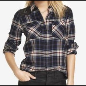 Sequined Boyfriend Flannel Shirt